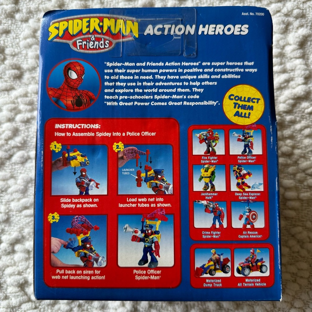 SpiderMan & Friends Police Officer Action Heroes with Web Net Projectile 2002 - Picture 3 of 7